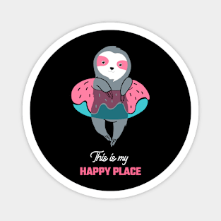 This is my happy place sloth swimming Magnet